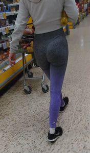 Tight Purple/Grey Spandex Babe