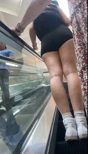 Blonde In Biker Shorts Follow