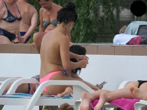 Topless and nude beach sexy girls