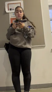 Pretty Arab College Girl’s Red Panties Are Showing Through Her Leggings