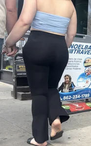Thick Portuguese Baddie with a BBL in spandex flares