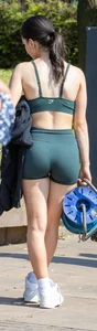 Hot Girl Green shorts VPL