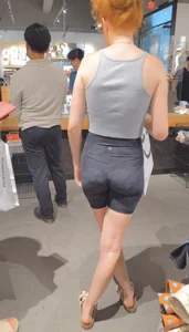 Red head babe with tight Ass in LULU Shorts   / not Oc