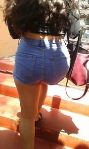 Brunette with a nice booty in shorts