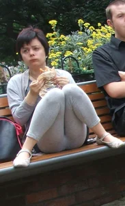 Lady sitting in leggings