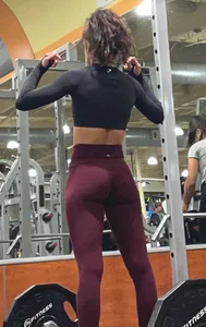 Sexy Fawn in Red Leggings — Amazing Petite Ass