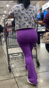 Thick latina in purple leggings