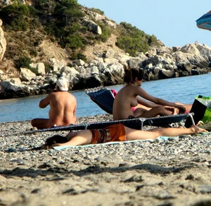 Nude beach and topless girls
