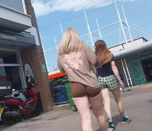 Teeen in tight gym shorts