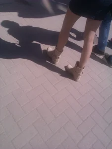 Slim Candid Legs in Pantyhose on the Street Creepshot