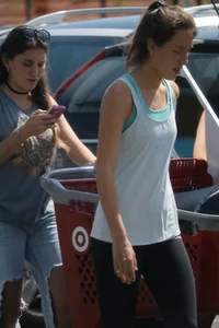 College babe leaving Target in tight leggings