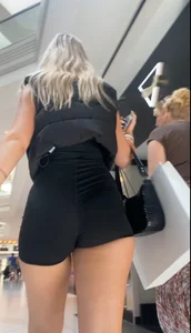 Blonde In Biker Shorts Follow