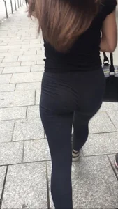 Hot Booty in Black Tights on the City Street Creepshots Gallery