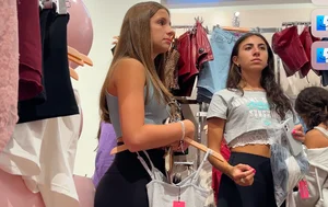 beautiful young girl with slim legs