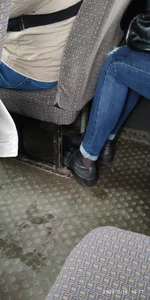 Legs and ankles in public transport closeups