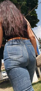 Nice view of a big ass armenian girl in jeans