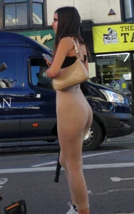 Flaunting it in tan leggings (VPL) not OC