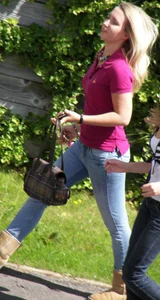 Gorgeous Blonde In Tight Figure Hugging Jeans