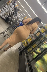 Fat Ass Latina in Tight Beige Dress VPL