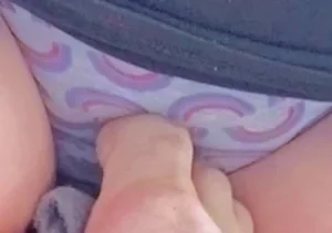 Touching his girlfriend with a toe