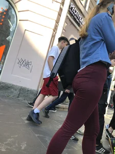 Perfect Ass And Fit Legs in Tight Red Jeans Street Crosswalk Creepshots Gallery