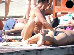 Topless and nude beach sexy girls