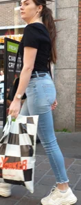 Milf with a very sexy ass in tight blue jeans, a great collection of creepshots