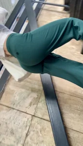 Bubble Butt In Green Pants (UP THE STAIRS + face shots)