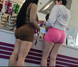 Two girls in shorts