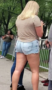 Blonde teen tan legs lil shorts
