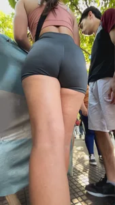 Latina big ass in gray shorts