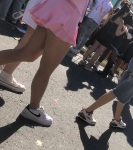 Carnival girls wearing pantyhose, spandex shorts, stockings, skirts and other outfits