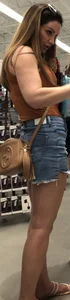 Pretty busty milf in shorts