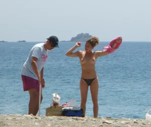 Nude beach and topless girls