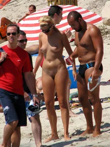 Nude beach and topless girls