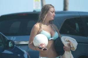 More sexy girls in bikinis and thongs at Deerfield Beach in Florida