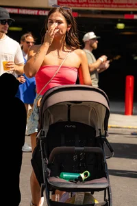 (OC) Pink tube top leggy MILF gorgeous face