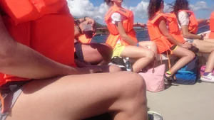 Milf in yellow shorts with vpl and a wedgie