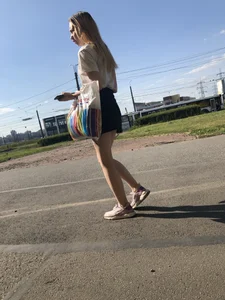 Cute Girl with Hot Legs in a Skirt Street Candid Gallery