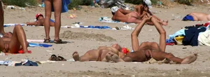 Nude beach and topless girls