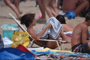 Girls on a nude beach in Bibione, Italy