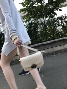 Girl in Mini Shorts Hot Skinny Legs Street Creepshot