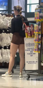 Super tight round ass EATING UP spandex shorts