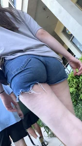 Cute Bubble With Tight Jean Shorts Wedgie (OC)