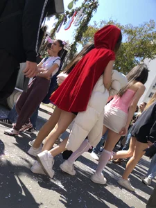 Carnival girls wearing pantyhose, spandex shorts, stockings, skirts and other outfits