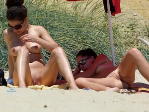 Nude beach and topless girls