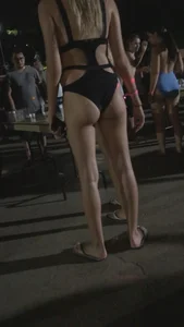 Party girls in bikinis, thongs and swimsuits