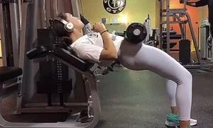 Sexy brunette gym girl in different leggings with a nice ass