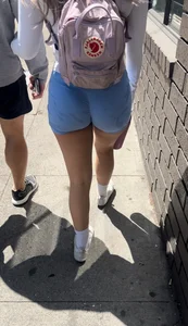 Thick Asian gym gf in booty shorts