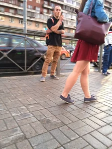 Nice Girl With Hot Legs On a Bus Stop Creepshots Gallery